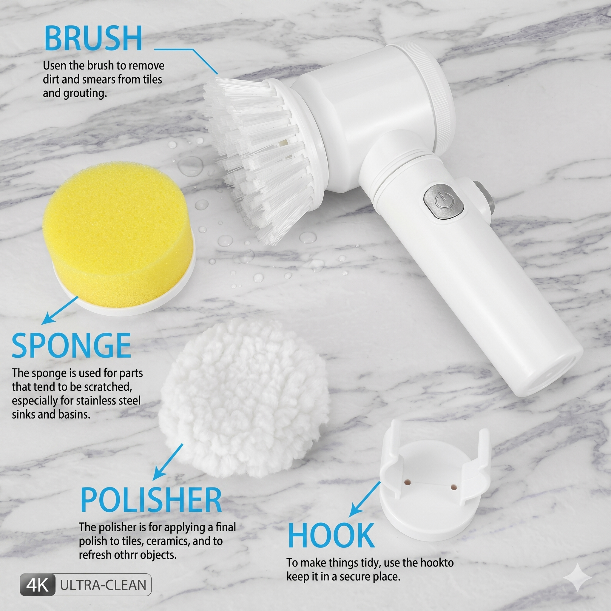 Ultra-Clean Cordless Power Scrubber - ZUVEO