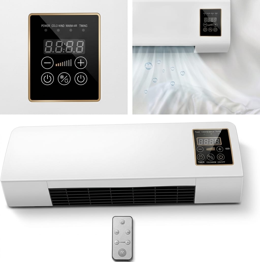 ❄️ Wall-Mounted Electric Air Heater & Cooler – Smart Comfort for Every Season - ZUVEO