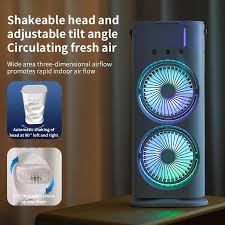 4000mAh Double Ended Spray Fan, Cold Air, 2025 New 3 Gears USB Rechargeable Oscillating one with LED Light Cooler, Tower Air Coolers & Remote Control,Water Tank,Bedroom, Living Room (A-White) - ZUVEO